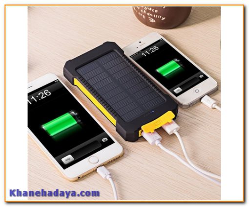 پاوربانک خورشیدی GRDE Solar Charger Dual USB 8000mah